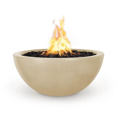 Top Fires Luna Round Concrete Gas Fire Pit Vanilla