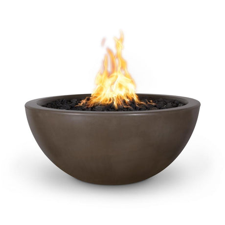 Top Fires Luna Round Concrete Gas Fire Pit Chocolate