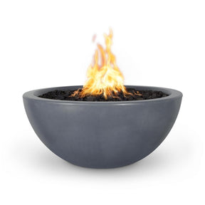 Top Fires Luna Round Concrete Gas Fire Pit Gray - room setting