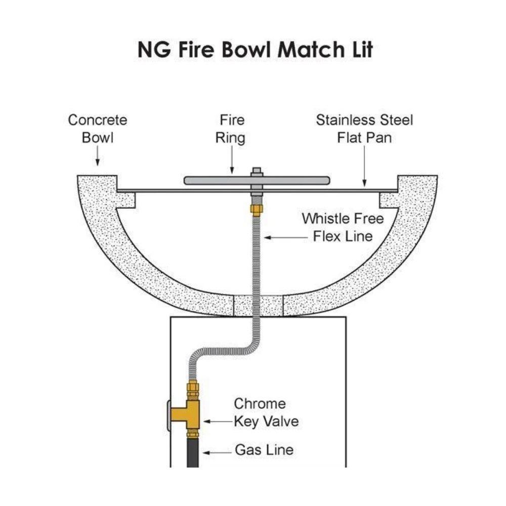 Top Fires Maya Natural Gas Fire Bowl Match Lit Ignition Diagram