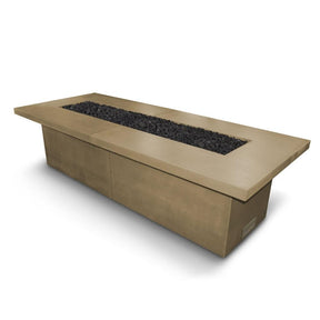 Top Fires Newport Rectangular Concrete Gas Fire Table - Match Lit - front view