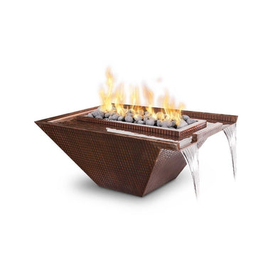 Top Fires Nile Square Copper Gas Fire and Water Bowl - Match Lit