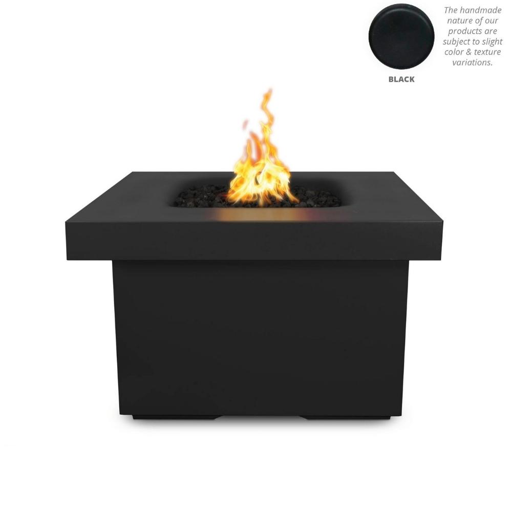 Top Fires Ramona 36" Square GFRC Gas Fire Pit Table in Black