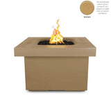 Top Fires Ramona 36" Square GFRC Gas Fire Pit Table in Brown