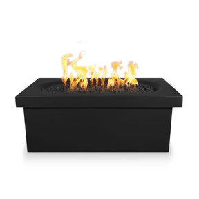 Top Fires Ramona 60" Rectangular GFRC Gas Fire Pit in Black - front view