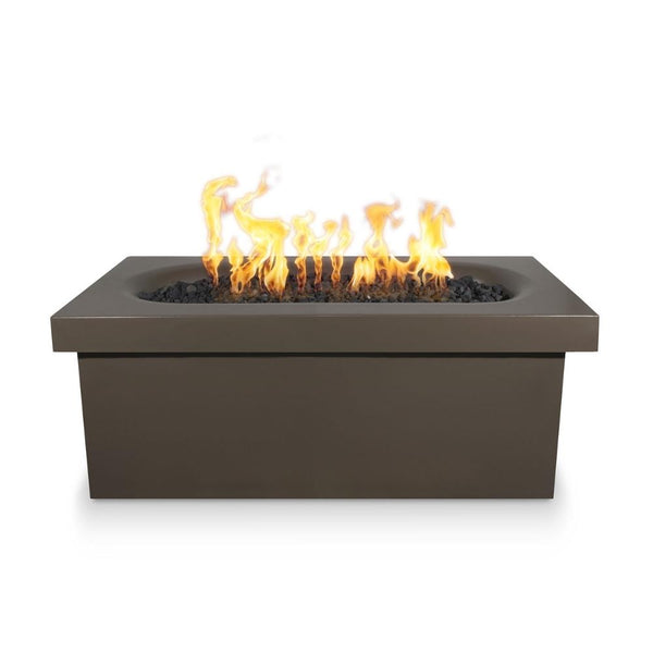 Top Fires Ramona 60" Rectangular GFRC Gas Fire Pit in Chocolate - installation view