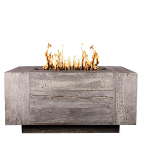 Top Fires Rectangular Catalina GFRC Gas Fire Pit - Match Lit - front view