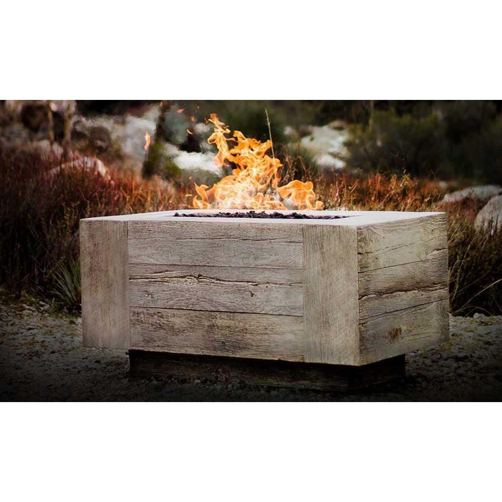 Top Fires Rectangular Catalina GFRC Gas Fire Pit in Ivory