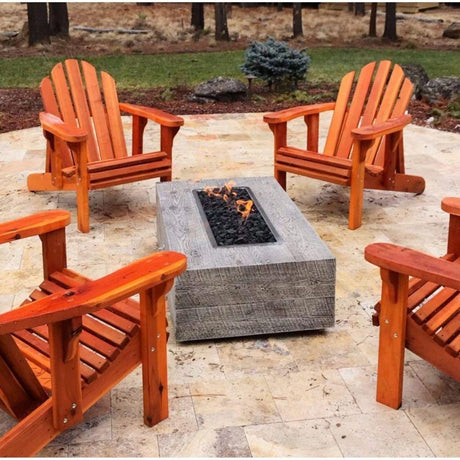 Top Fires Rectangular Coronado GFRC Gas Fire Pit - Match Lit