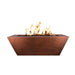Top Fires Rectangular Tapered Copper Gas Fire Pit - Match Lit