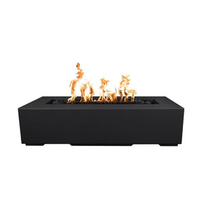 Top Fires Rectangular Regal GFRC Gas Fire Pit in Black - front view