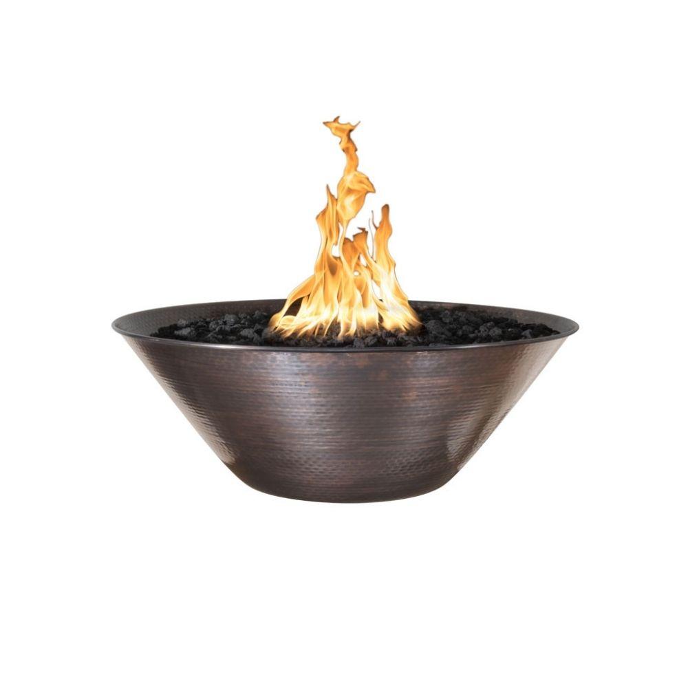 Top Fires Remi 31" Round Copper Gas Fire Bowl - Match Lit