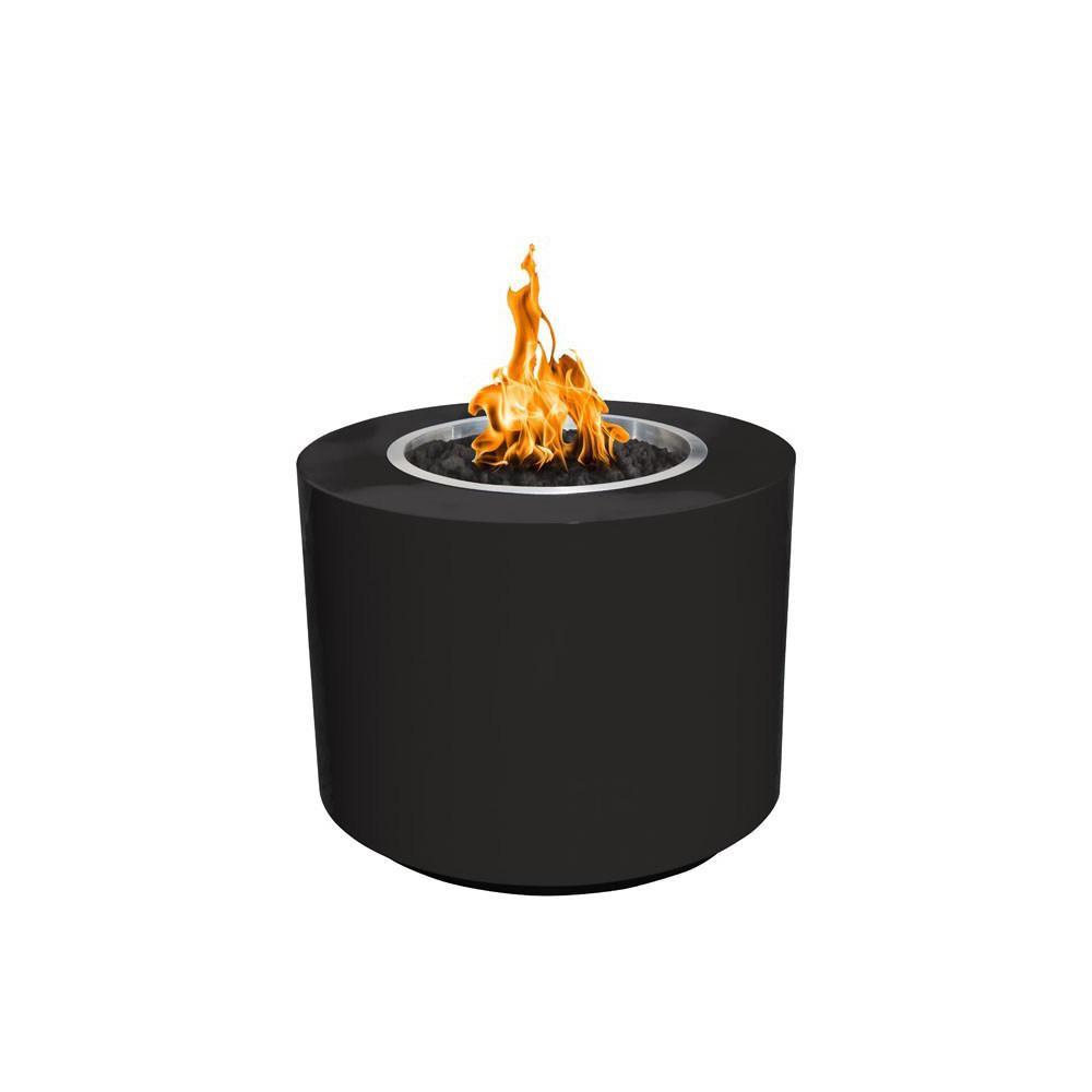Top Fires Round Powder Coated Gas Fire Pit in Black
