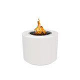 Top Fires Round Powder Coated Gas Fire Pit in White