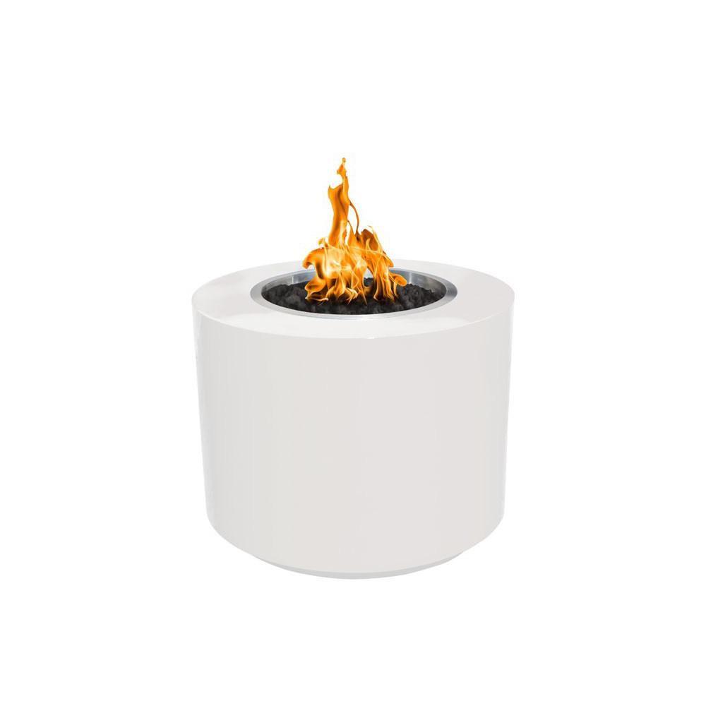 Top Fires Round Powder Coated Gas Fire Pit in White