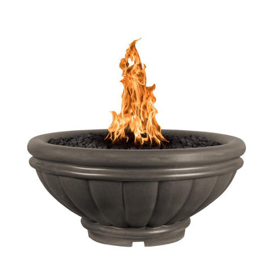 Top Fires Round Roma GFRC Gas Fire Pit - Match Lit