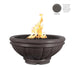 Top Fires Round Roma GFRC Gas Fire Pit in Chestnut