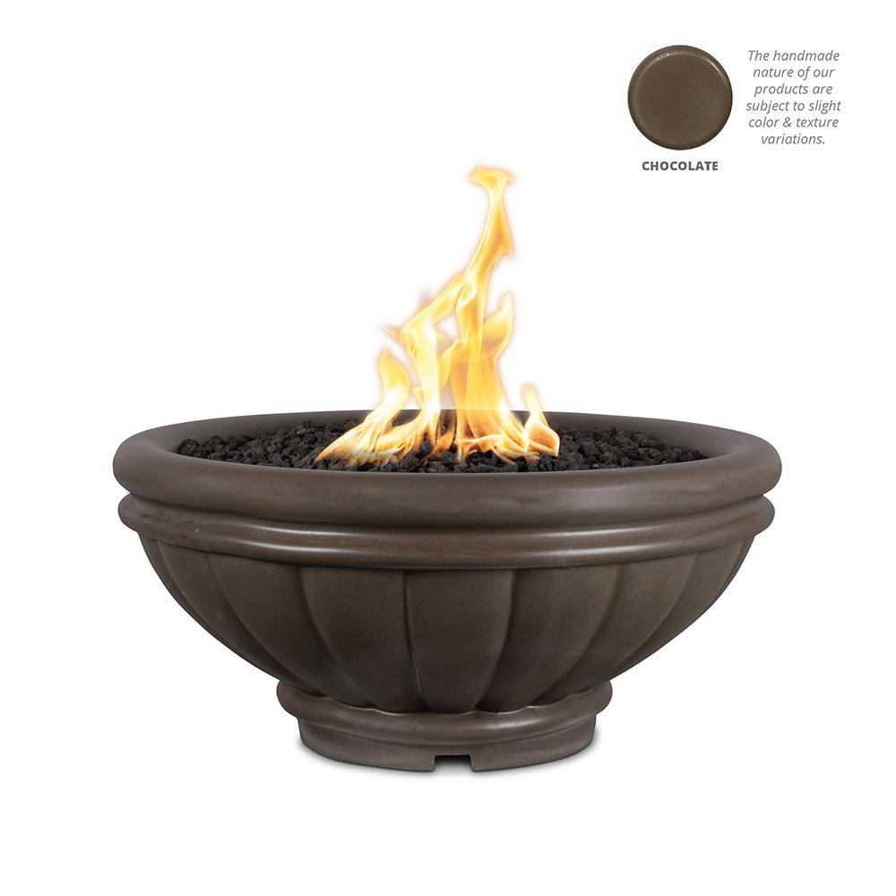 Top Fires Round Roma GFRC Gas Fire Pit in Chocolate