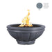 Top Fires Round Roma GFRC Gas Fire Pit in Gray