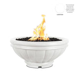 Top Fires Round Roma GFRC Gas Fire Pit in Limestone