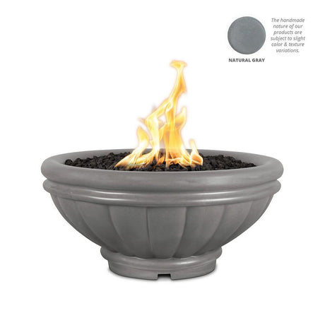 Top Fires Round Roma GFRC Gas Fire Pit in Natural Gray