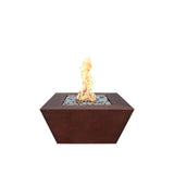 Top Fires Square Copper Gas Fire Pit - Match Lit