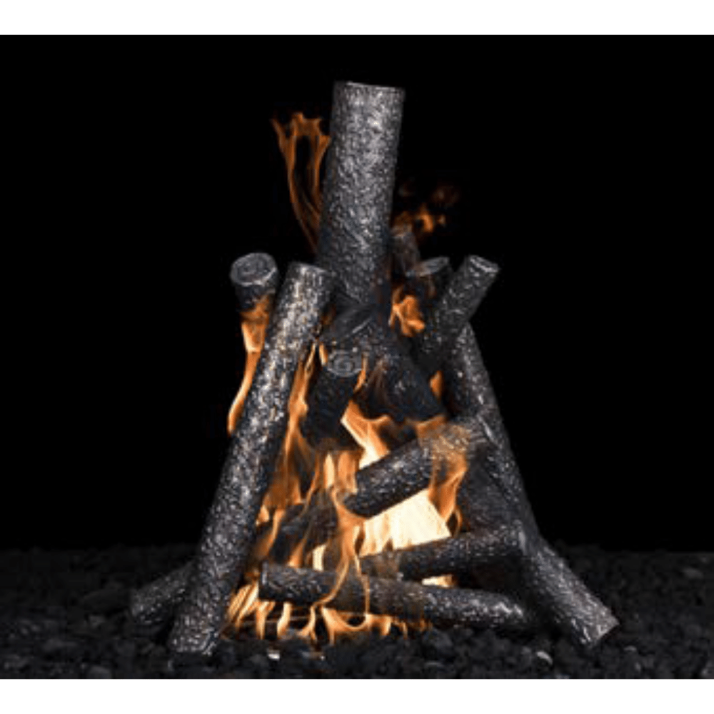 Top Fires Steel Fire Pit Log Pile with Flame
