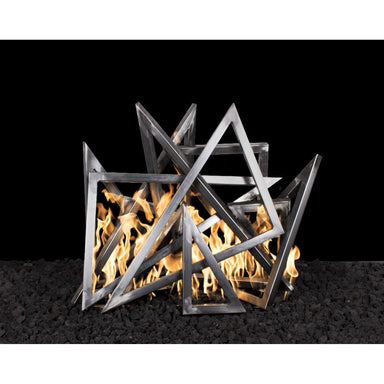 Top Fires Steel Triangle Sculpture for Gas Fire Pits