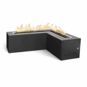 Top Fires Whitney 60" L-Shaped Steel Gas Fire Pit - Electronic - front view