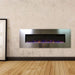 Touchstone AudioFlare 50-Inch Electric Fireplace with Bluetooth Audio Speakers with Stainless Steel Frame recessed into wall
