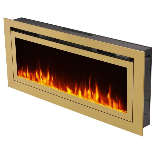 Touchstone Deluxe Gold 50-Inch Built-In Smart Electric Fireplace 86275 - close-up view
