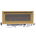 Touchstone Deluxe Gold Smart Electric Fireplace with decorative media and bracket