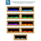 touchstone sideline gold smart electric fireplace flame colors with crystals