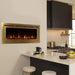 Touchstone Deluxe Gold 50-Inch Built-In Smart Electric Fireplace in kitchen