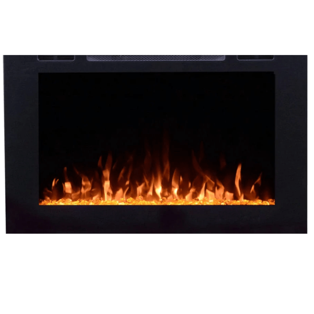 Touchstone Forte Steel 40-Inch Recessed Electric Fireplace with Mesh Screen (#80048)