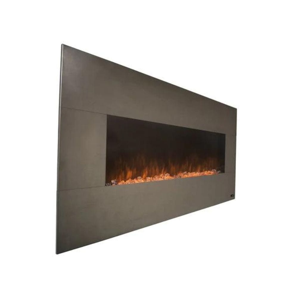 Touchstone Onyx Stainless Electric Fireplace with Crystals