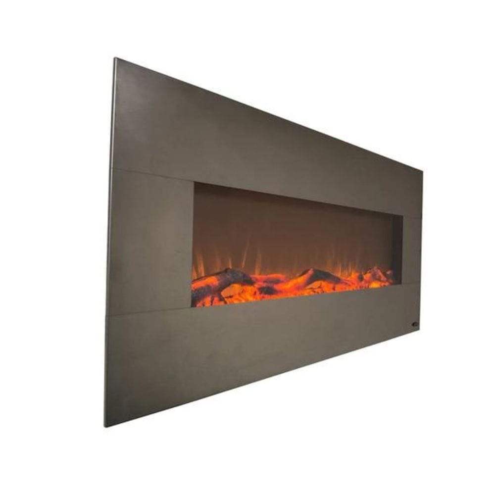 Touchstone Onyx Stainless Electric Fireplace with Logs