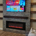 Touchstone Sideline 60-Inch Recessed Electric Fireplace with Wood Mantel and TV