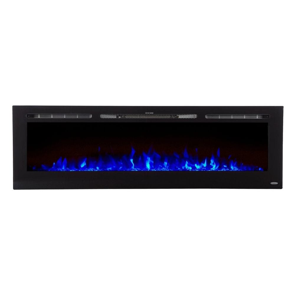 Touchstone Sideline 72-Inch Recessed Electric Fireplace Blue Flame