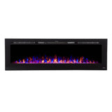Touchstone Sideline 72-Inch Recessed Electric Fireplace Multicolor Flame with fire glass