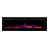 Touchstone Sideline 72-Inch Recessed Electric Fireplace Multicolor Flame with logs