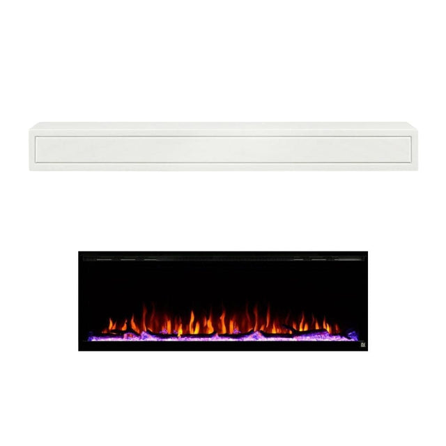 Touchstone Sideline Elite Electric Fireplace with Modern White Mantel