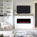 touchstone sideline elite with light gray wood mantel in light and airy space