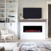 touchstone sideline elite with gray wood mantel in light and airy space