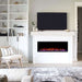 touchstone sideline elite with light white wood mantel in light and airy space