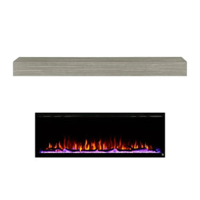 Touchstone Sideline Elite 60-Inch Electric Fireplace with Modern Gray Wood Mantel
