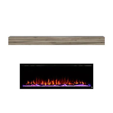 Touchstone Sideline Elite Electric Fireplace with Rustic Mantel in Weathered Grey Finish