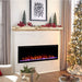 Touchstone Sideline Elite Electric Fireplace with wood mantel in christmas decor
