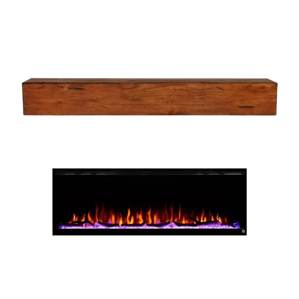 Touchstone Sideline Elite 60-Inch Electric Fireplace with Distressed Finish Wood Mantel