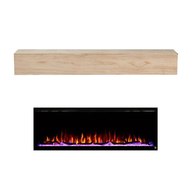 Touchstone Sideline Elite 60-Inch Electric Fireplace with Rustic Unfinished Wood Mantel